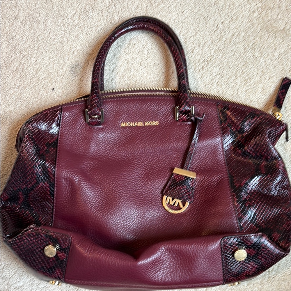 Michael Kors Burgundy Leather Handbag